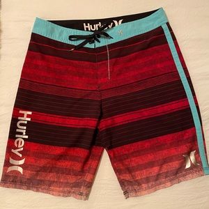 Red/Teal Hurley Phantom Boardshorts 20”